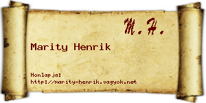 Marity Henrik névjegykártya